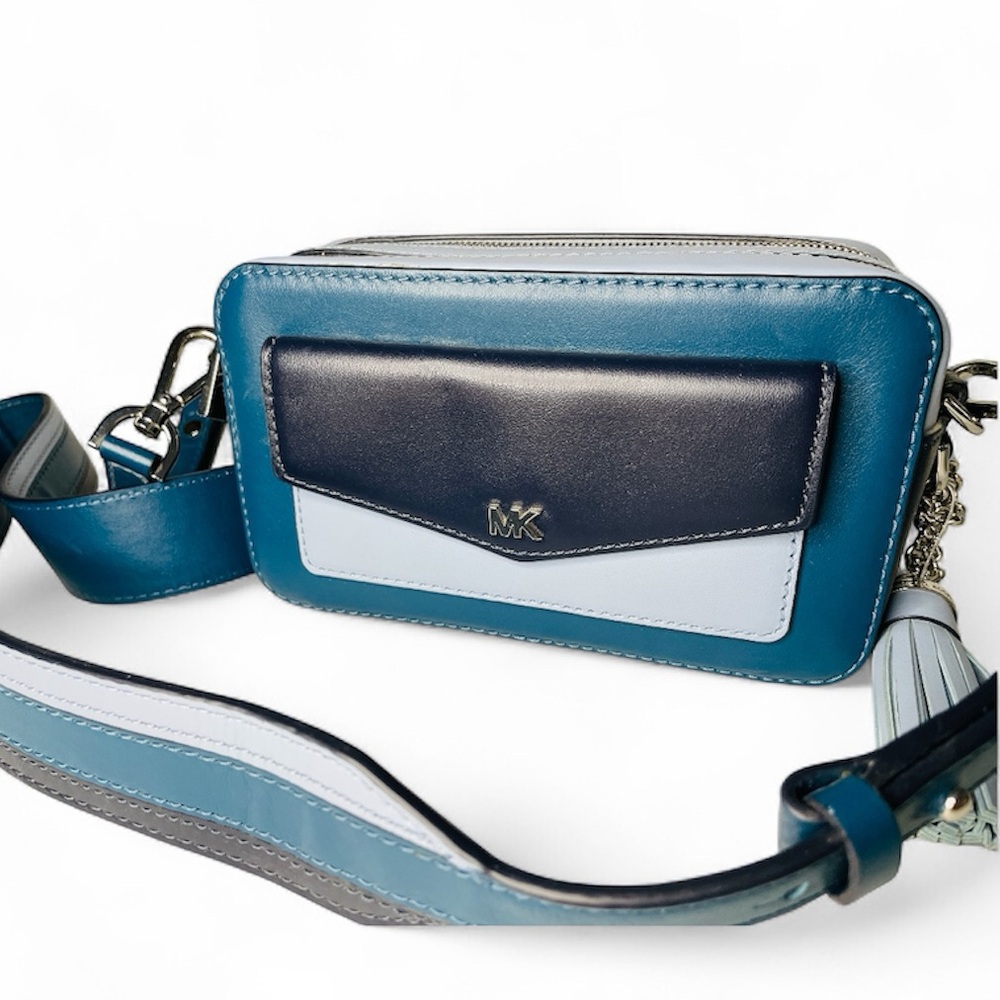 MICHAEL KORS Camara Bag Crossbody Admiral Tricolor Small Shoulder Bag Blue